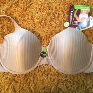 Cream Playtex Stripe Bra